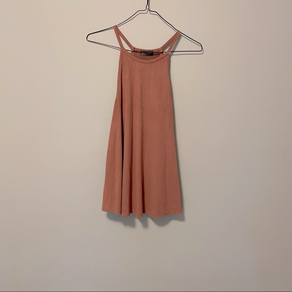 Salmon colored razor back top